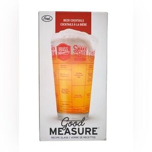 NIB Fred Good Measure Beer Cocktail Recipe Pint Glass